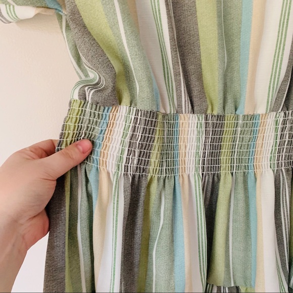 Green Striped Summer Dress - Picture 3 of 7